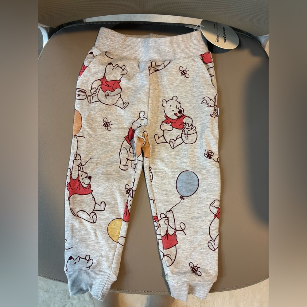 Little sleepies, Disney Winnie the Pooh up up and away jogger pants, size 2T NWT - Picture 3 of 4
